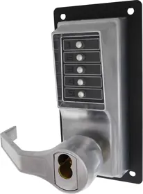 Kaba Access LP1000 Series Mechanical Pushbutton Exit Trim Satin Chrome LLP1020C-26D-41 Kaba Access LP1000 Series Mechanical Pushbutton Exit Trim Satin Chrome LLP1020C-26D-41