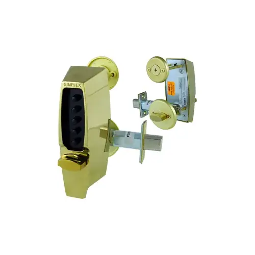 7100 Series Auxiliary Pushbutton Lock, Bright Polished Brass 7100 Series Auxiliary Pushbutton Lock, Bright Polished Brass