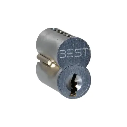 Standard 6 Pin M Keyway Uncombinated Core with Spacer Satin Chrome Finish Standard 6 Pin M Keyway Uncombinated Core with Spacer Satin Chrome Finish