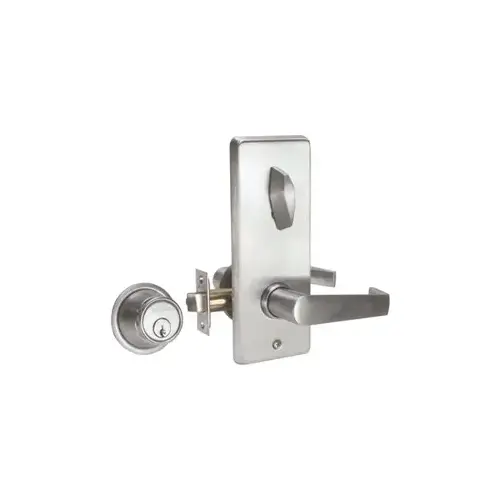 S200 Series Interconnected Entry Single Locking Saturn Lever C Keyway with 16-481 Latch 10-109 Strike Satin Chrome Finish