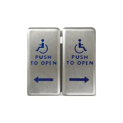 Push Plate 4.75in x 4.75in Dual Vestibule Push Plate Text and Logo, Stainless Steel Bright Dip Gold