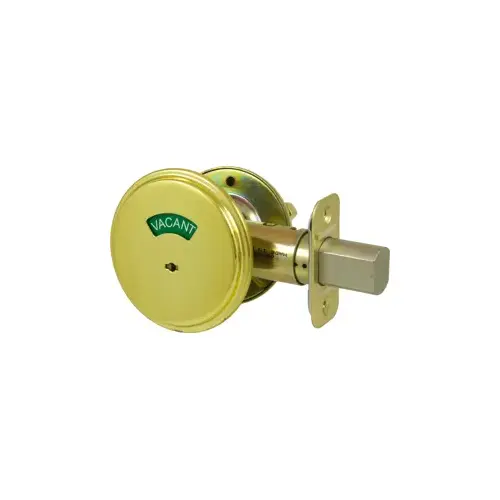 Grade 2 Occupancy Indicator Deadbolt with 12287 Latch and 10094 Strike Bright Brass Finish Grade 2 Occupancy Indicator Deadbolt with 12287 Latch and 10094 Strike Bright Brass Finish