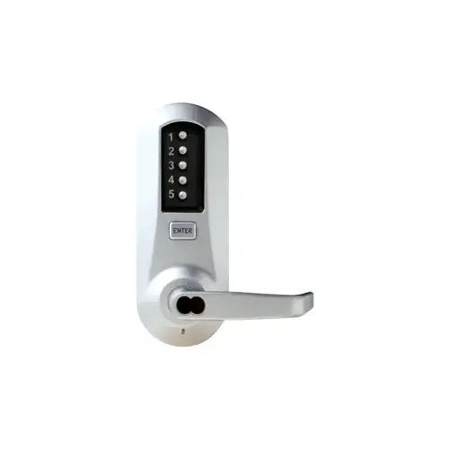 5000 Series Mechanical Pushbutton Cylindrical Lever Lock, Satin Chrome