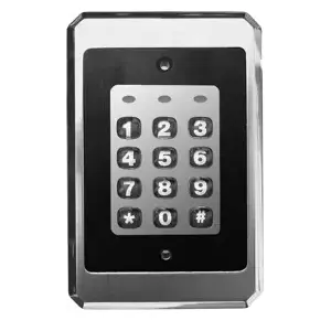 Nortek Security and Control 212ILW Indoor/Outdoor Flush-Mount Weather Resistant Keypad, 120 Users, Single Gang Design, Keypad Programmable, Hardened Backlit Keys, Heavy Chrome Plated Trim Ring, Built-in Assignable Sounder, Key Press Feedback via Sounder and Yellow LED, Bi-Color Red/Green LED Indicates Relay Status Satin Stainless Steel