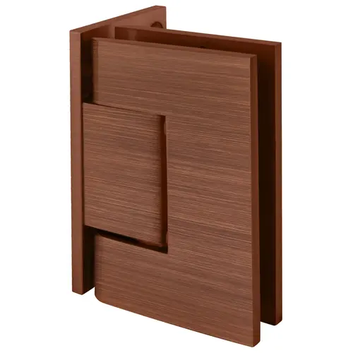 Antique Brushed Copper Geneva Series Wall Mount Offset Back Plate Hinge, Brass Material, 5/16" To 1/2" Glazing Thickness Antique Brushed Copper Geneva Series Wall Mount Offset Back Plate Hinge, Brass Material, 5/16" To 1/2" Glazing Thickness