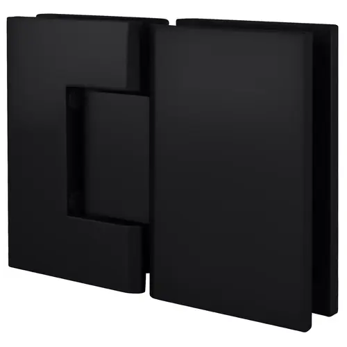 Matte Black Geneva Series 180 Degree Glass-to-Glass Standard Hinge