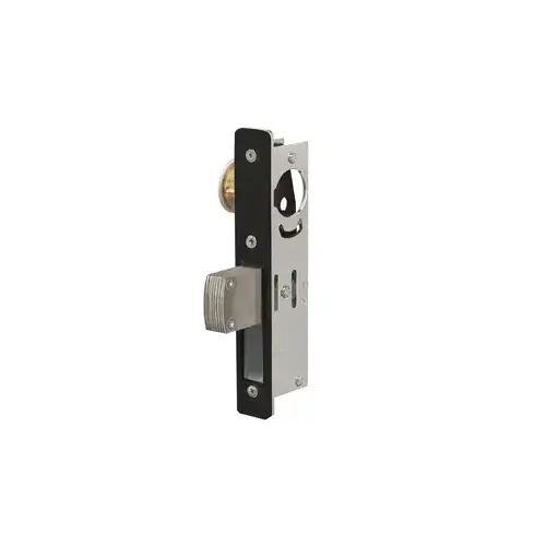 MS Deadlock, Flat Faceplate, 1-1/8" Backset, Straight Bolt, Black