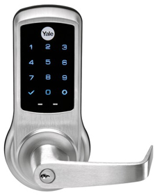 Yale Security Inc AU-NTB623-NR-2803-613E NexTouch Touchscreen Keypad Bored Lock, Augusta Lever, No Radio - Standalone, Schlage C Keyway, Grade 1, Weather Resistant, Oil Rubbed Bronze 613E/US10BE