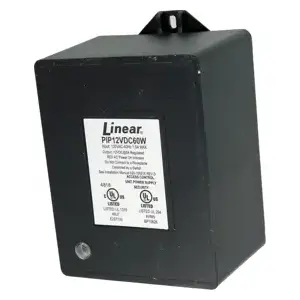 Nortek Control PIP12VDC60W Plug In Power Supply, 12VDC 60W Regulated Ul, Pip 12VDC60W 5Amp 0-299117Ru