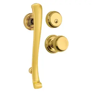 Brinks 23072105 Rourke Single Cylinder Handleset with Staff Trim Polished Brass Finish