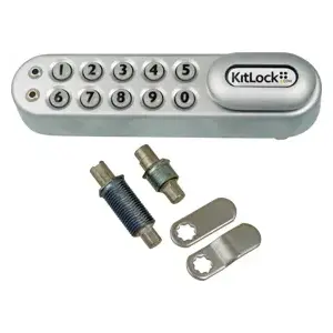 Codelock KL1006KITSGLH Left Hand KitLock Keypad Locker Lock Kit with All Size Shells Silver Grey Finish