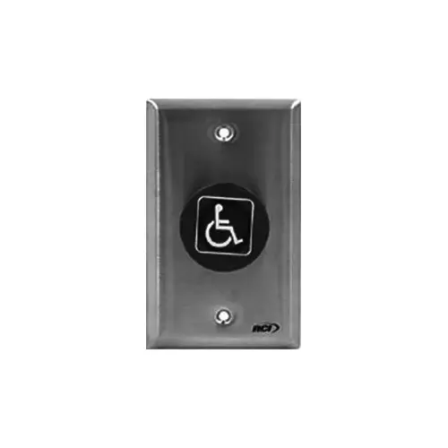 Momentary Mushroom Handicap Push Button, Satin Stainless Steel Finish