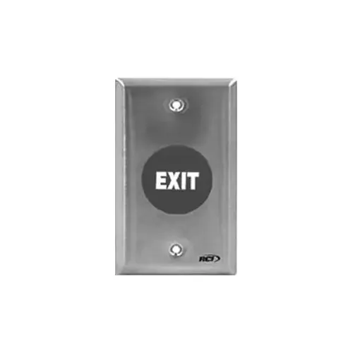 Momentary Mushroom Exit Push Button, Satin Stainless Steel Finish