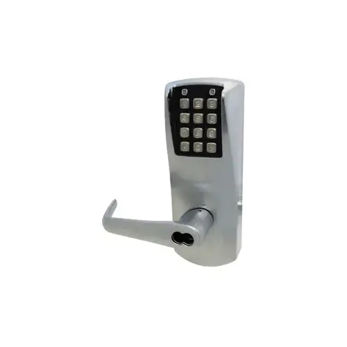Powerplex Self Powering Pushbutton Exit Trim Lock with Best Prep and Long Lever Satin Chrome Finish Powerplex Self Powering Pushbutton Exit Trim Lock with Best Prep and Long Lever Satin Chrome Finish