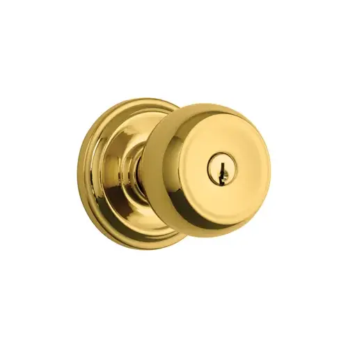 Stafford Keyed Entry Push Pull Rotate Lockset Polished Brass Finish