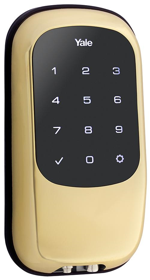 Yale Residential YRD120 ZW 605-ISO Touchscreen Deadbolt Keypad, Grade 2, Network Module (Z-Wave), Key Free, RC Adjustable Backset 2-3/8" - 2-3/4", Polished Brass 605/US3
