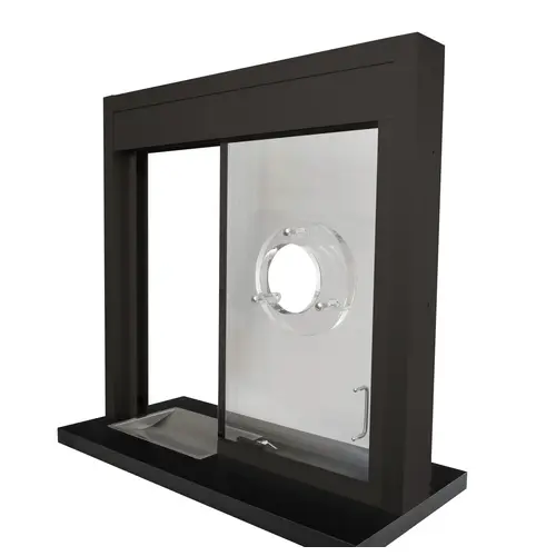 36" H x 36" W Horizontal Sliding Transaction Window Level 3 Bullet Resistant Left Hand Slide Dark Bronze Anodized Finish 36" H x 36" W Horizontal Sliding Transaction Window Level 3 Bullet Resistant Left Hand Slide Dark Bronze Anodized Finish