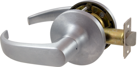 Yale Security Inc PB5401LN26D Passage Pacific Beach Lever Lock, 2-3/4" Backset, ANSI Strike, Grade 1, Satin Chrome 626/US26D