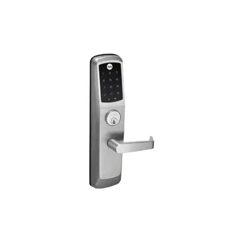 NexTouch Exit Trim, Touchscreen Keypad, Augusta Lever, No Radio - Standalone, Schlage C Keyway, Grade 1, Weather Resistant, Satin Chrome 626/US26D