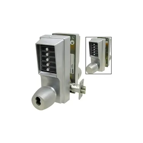 Double 5 Button Combination, Back to Back Knob Locks, Best 6/7 SFIC Prep Outside Only, Less Core, 2-3/4" Backset, 1/2" Throw, Satin Chrome