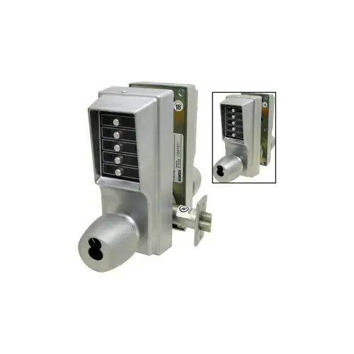 Double 5 Button Combination, Back to Back Knob Locks, Key-in-Lever Schlage C Inside and Outside, 2-3/4" Backset, 1/2" Throw, Satin Chrome Double 5 Button Combination, Back to Back Knob Locks, Key-in-Lever Schlage C Inside and Outside, 2-3/4" Backset, 1/2" Throw, Satin Chrome