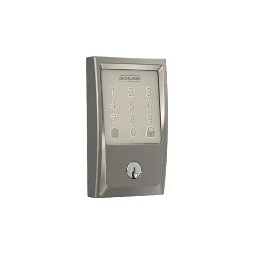 Encode Smart Wi-Fi Keypad Deadbolt Century, Remote Wi-Fi Access, Triple Option Adjustable Backset, Grade 1, C Keyway, Satin Nickel 619, US15 Encode Smart Wi-Fi Keypad Deadbolt Century, Remote Wi-Fi Access, Triple Option Adjustable Backset, Grade 1, C Keyway, Satin Nickel 619, US15