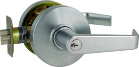 Command Access Technologies CL180LE-EU-L6-626-SC-RX Schlage Satin Chrome Electric Lever Lock, Fail Secure, Request to Exit (REX), C Keyway, 11-30 VAC/VDC