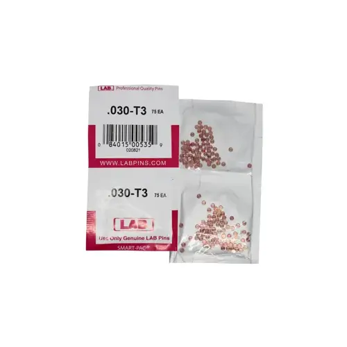 .030 Top Pin, Color-Coded, Brass Alloy, .115 Diameter, Crown .003/.005 Universal, Smart Pack 150 Pins