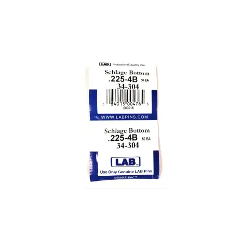 KIT - #4 Schlage Bottom Pin .225, Polybag 100 Pins