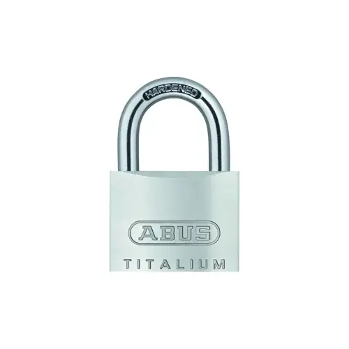 Titalium Padlock 1" Wide, Shackle - 3/16" Diameter and 1/2" Vertical Clearance, Keyed Different, Carded Satin Chrome
