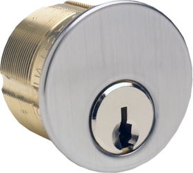 Ilco Unican Corporation 7185-CD2-26D-KA2 1-1/8" Mortise Cylinder, 5-Pin Drilled 6, Corbin 59A1-A2 Keyway, Keyed Alike in Pairs, Adams Rite Cam, 626/US26D Satin Chrome