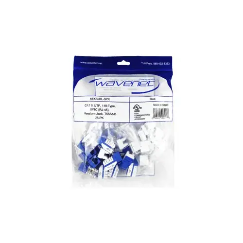 CAT6 Keystone Jacks (25-Pack) - Blue CAT6 Keystone Jacks (25-Pack) - Blue