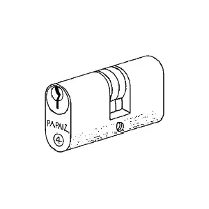 Papaiz C400/55KD Double Keyed Replacement Oval Cylinder, 5 Pin, Keyed Different, PO Polished Brass