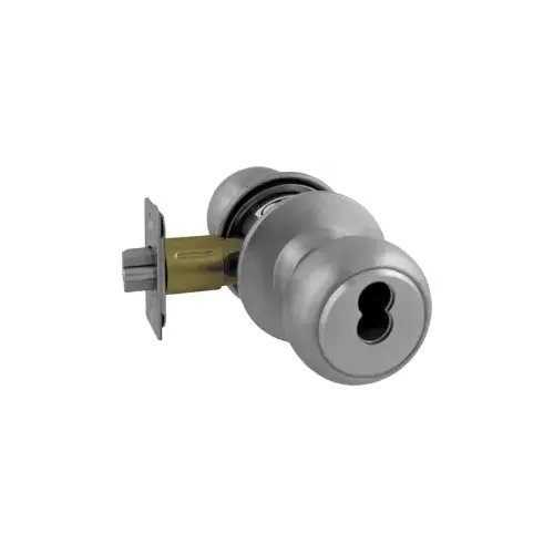 SFIC - Storeroom Knob, Small Format IC, Less Core, 2-3/4" Backset, T-Strike, Grade 2, Stainless Steel US32D/630