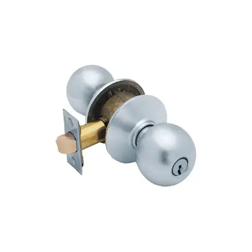 Entry Orbit Knob Grade 2 KA4, Triple Option Adjustable Backset, C Keyway, Satin Chrome 626 Entry Orbit Knob Grade 2 KA4, Triple Option Adjustable Backset, C Keyway, Satin Chrome 626