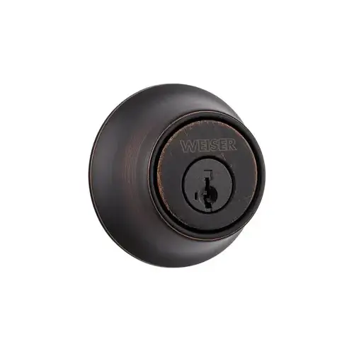 Single Cylinder Deadbolt, 5-Pin, Pin & Tumbler Cylinder, Round Face Drive-in Latch, 1/4" Radius Full Lip Deadbolt Strike, Light Duty, Grade 3, 11P/716 Venetian Bronze