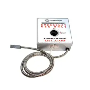 Securitech TEL-A10 Battery Operated Alarm, Contact Cable, Mortise Cylinder not Included, (Uses 2 9 Volt Batteries), Wall Mounted, Key Switch Box, Momentary Key Switch Function( Key Used to Shunt Alarm), On/Off Key Switch Option