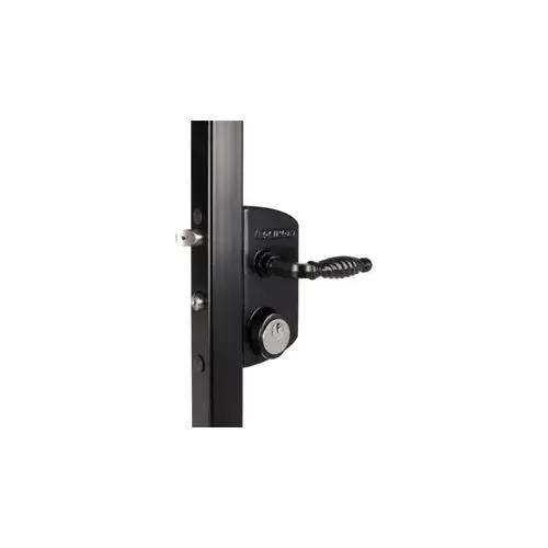 Surface Mounted Swing Gate Lock with Handle, for 1.25 to 1.5 Square Frame, Less Mortise Cylinder, Black Surface Mounted Swing Gate Lock with Handle, for 1.25 to 1.5 Square Frame, Less Mortise Cylinder, Black