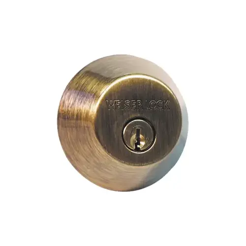 Single Cylinder Deadbolt, 5-Pin, Pin & Tumbler Cylinder, Round Face Drive-in Latch, 1/4" Radius Full Lip Deadbolt Strike, Medium Duty, Grade 2, US5/609 Satin Brass