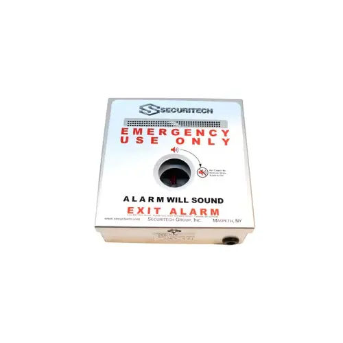 Exit Alarm for 4900 Series, Battery Operated (2 9 Volt Batteries), Wall Mounted, Key Switch Box, Momentary Key Switch Function( Key Used to Shunt Alarm), On/Off Key Switch Option, Mortise Cylinder for Alarm Control