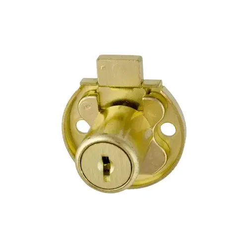 7/8" Disc Drawer Lock Round, 606/US4 Satin Brass 7/8" Disc Drawer Lock Round, 606/US4 Satin Brass