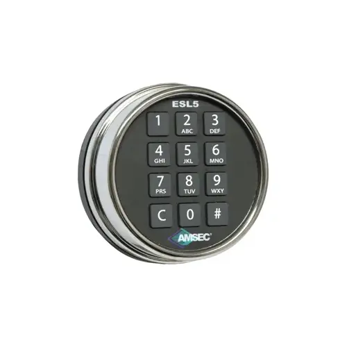 Amsec ESL5 Illuminated Electronic Pivot Safe Lock Kit – Black, Keypad, Batteries Included