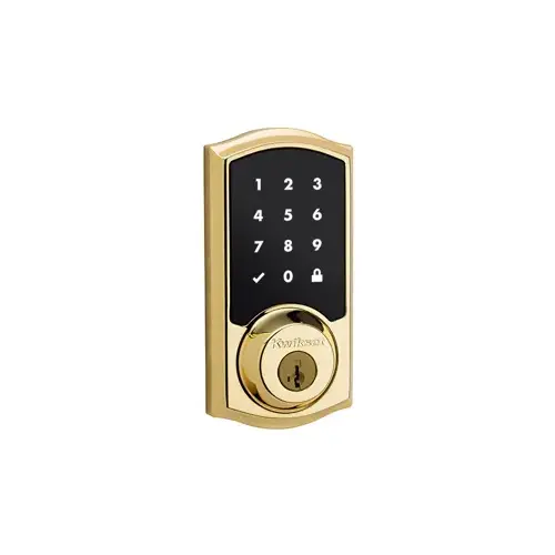 Smartcode Touchscreen Electronic Deadbolt, KW1 SmartKey, UL 20 Minute Fire Rated, Traditional Design, Radius Corner Adjustable Latch 2-3/8"-2-3/4" Backset, Grade 2, Bright Brass US3/605, Clear Pack Smartcode Touchscreen Electronic Deadbolt, KW1 SmartKey, UL 20 Minute Fire Rated, Traditional Design, Radius Corner Adjustable Latch 2-3/8"-2-3/4" Backset, Grade 2, Bright Brass US3/605, Clear Pack