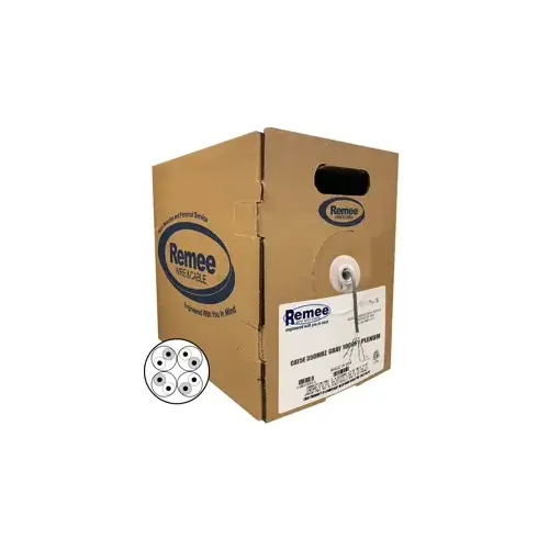 Cat5e-350 MHz, 4 Twisted Pairs, 24 AWG, Unshielded, Riser Jacket, Gray 1000ft Box Cat5e-350 MHz, 4 Twisted Pairs, 24 AWG, Unshielded, Riser Jacket, Gray 1000ft Box