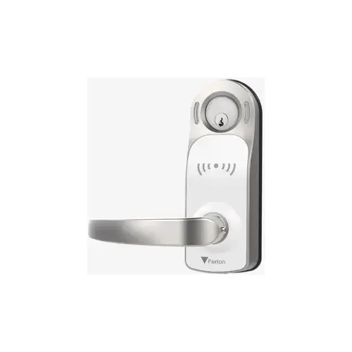 PaxLock Pro, Eclipse Lever Mortise Lock, Dual Frequency Reader, Battery Powered, 13.56 MHz, 2.4GHz, Bluetooth, AES128, 2-3/4" Backset, ISED, ANSI, UL, FCC, White PaxLock Pro, Eclipse Lever Mortise Lock, Dual Frequency Reader, Battery Powered, 13.56 MHz, 2.4GHz, Bluetooth, AES128, 2-3/4" Backset, ISED, ANSI, UL, FCC, White