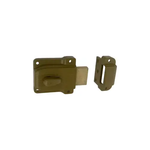 Rim Lock - Single Cylinder, Heavy-Duty Deadlatch, Rim Cylinder, Para Keyway, 5-Pin, 2 Keys, Sprayed Brass