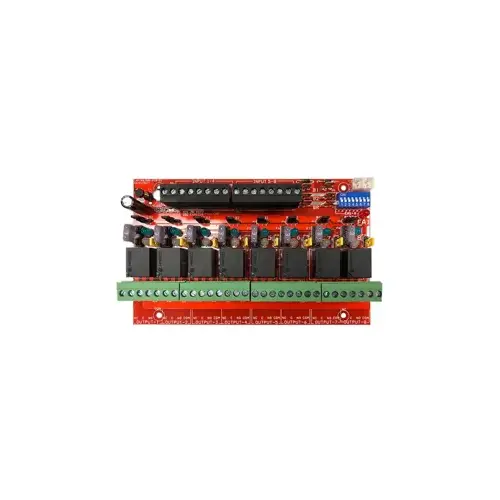 Power Relay Module, 8 Lock Outputs, 8 Access Control Inputs, 12/24VDC, Fused 3 Amp Per Output, UL
