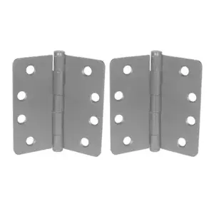 PBB Inc BB81-US26D-4.5 X 4.0 1/4RC NRP 5-Knuckle Hinge, Full Mortise Standard Weight, Ball Bearing, 4.5" x 4.0" (4540), 1/4" Radius Corner, Ferrous Steel Base, Satin Chrome US26D/626, (NRP) Non-Removable Pin