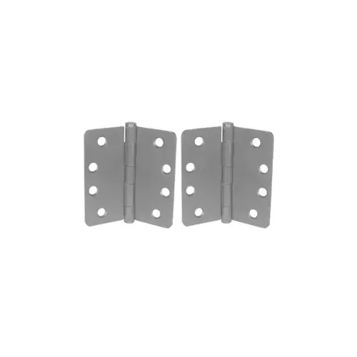 5-Knuckle Hinge, Full Mortise Standard Weight, Ball Bearing, 4.5" x 4.0" (4540), 1/4" Radius Corner, Ferrous Steel Base, Satin Chrome US26D/626, (NRP) Non-Removable Pin