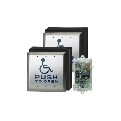 Exposed Screws, Brushed Stainless Steel. No-Battery Kinetic Transmitter. 900 MHz. Receiver Required Exposed Screws, Brushed Stainless Steel. No-Battery Kinetic Transmitter. 900 MHz. Receiver Required